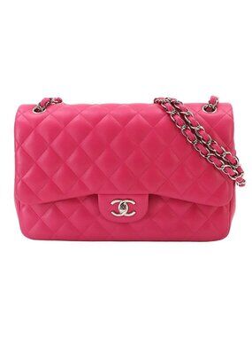Chanel Quilted 30 Chain Shoulder Bag Lambskin Leather Pink